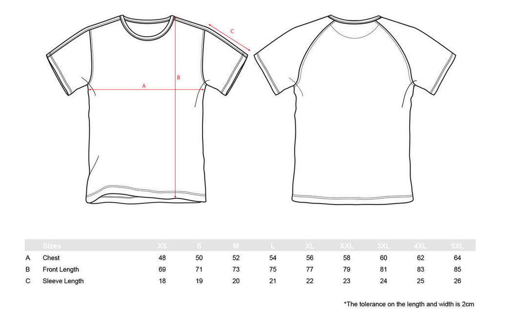 Maattabel voor Santino T-shirt Jacob